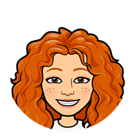 This is a bitmoji self-portrait of Miss Jackson. She has red hair and brown eyes. She is smiling. 