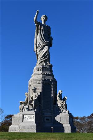 National Monument to the Forefathers is the largest freestanding granite statue in the world.  