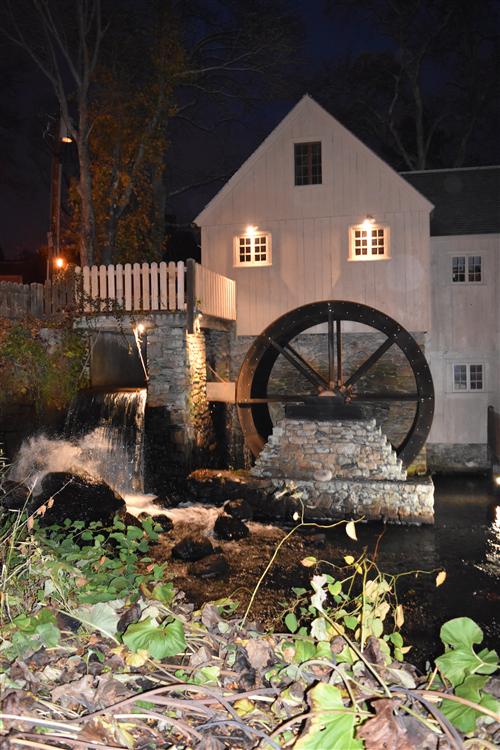 Plimoth Grist Mill at Night 
